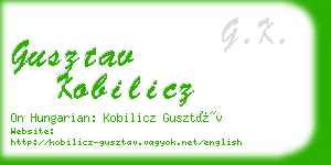 gusztav kobilicz business card